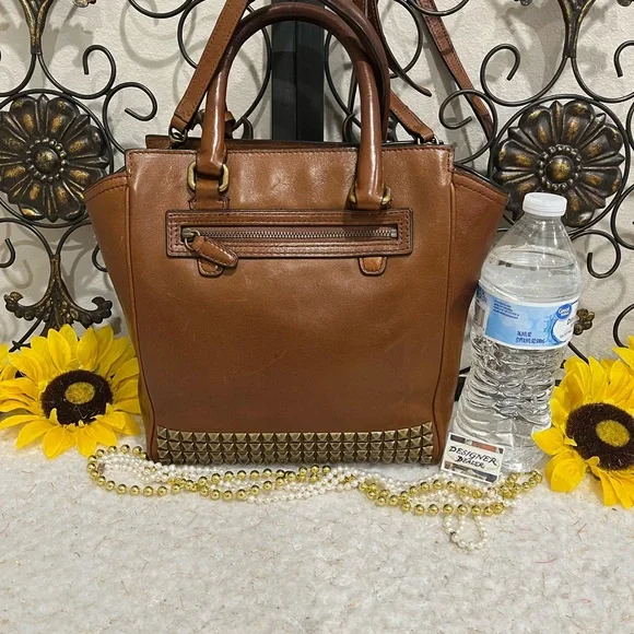 COACH Legacy Mini Tanner Pyramid Stud Crossbody RARE! Brown GUC! - Picture 5 of 15